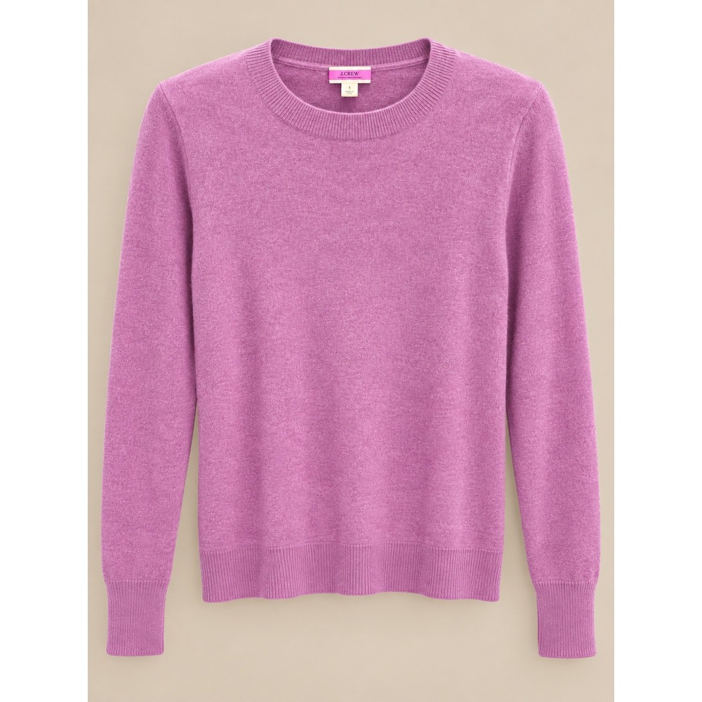 J.Crew Women Sweater S Pink/Purple Cashmere Crewneck Long Sleeve Soft Knit